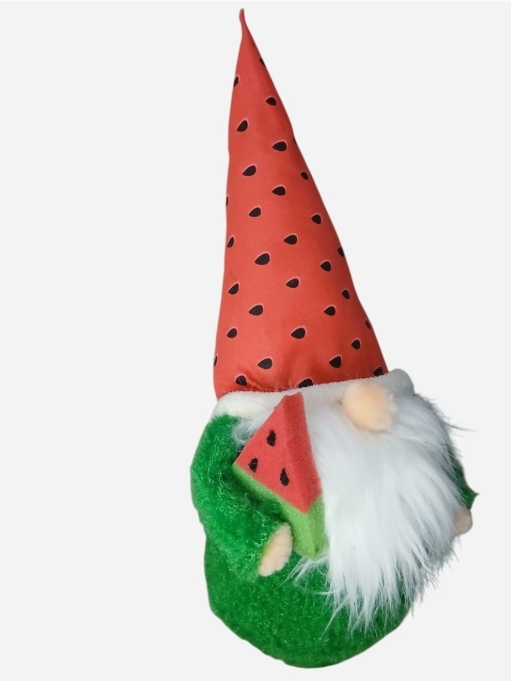 Watermelon Gnome Plush Holiday Decor - Red & Green